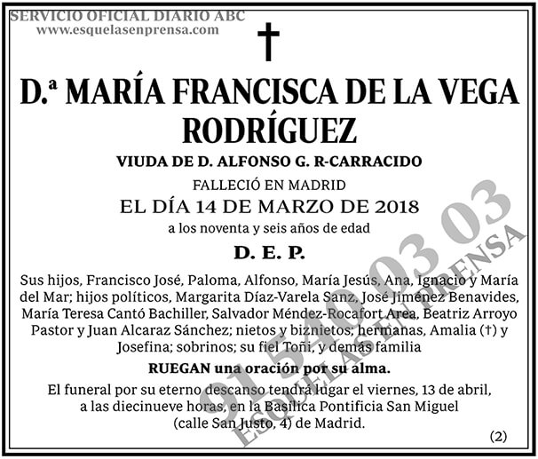 María Francisca de la Vega Rodríguez